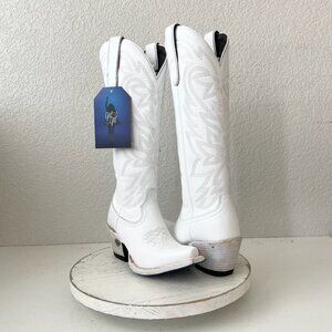 Lane MEGAN MORONEY Smokeshow Womens Cowboy Boots 5 White Western Cowgirl Tall